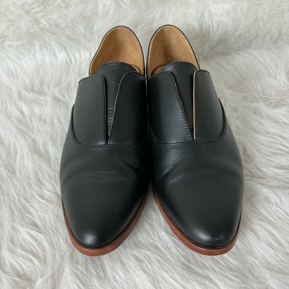 Nisolo Black Leather Emma D'Orsay Oxford Slip On Loafer 10 - Picture 2 of 7